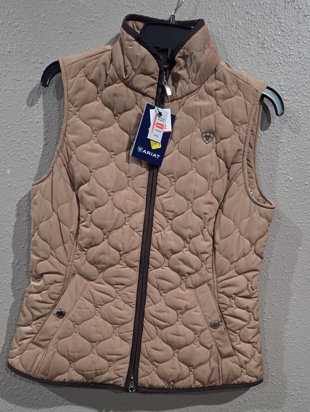 Ariat Quilted Light Brown Sleeveless Vest